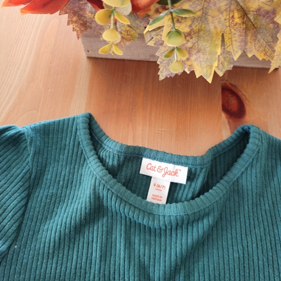 Cat & Jack - Girls' Long Sleeve Cozy Dress - Forest Green - Picture 7 of 10